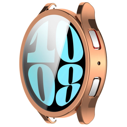 For Samsung Galaxy Watch6 44mm Full Coverage TPU Electroplated Watch Protective Case(Rose Gold) by buy2fix