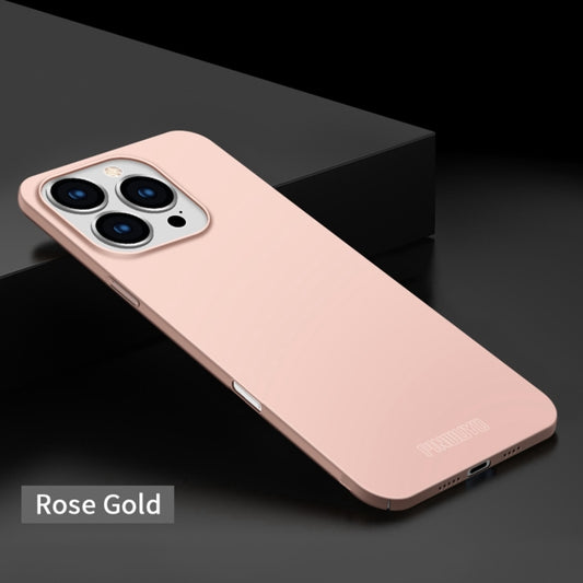 For iPhone 16 Pro Max PINWUYO Micro-Frosted PC Ultra-thin Hard Phone Case with Magsafe Magnetic Ring(Rose Gold) by PINWUYO