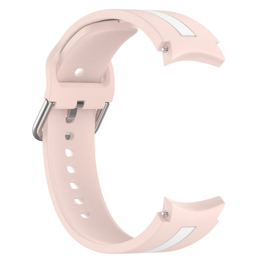 For Samsung Galaxy Watch 4 44mm Two-Color Silicone Watch Band(Pink+White) by buy2fix