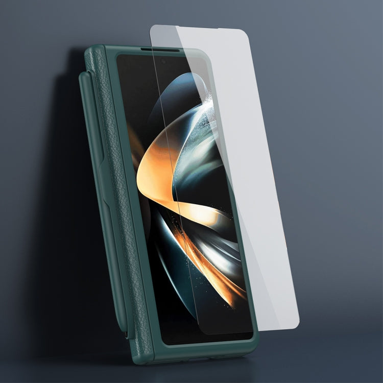 For Samsung Galaxy Z Fold5 5G Integrated Folding Hinge Leather Phone Case, No Pen(Black) by buy2fix