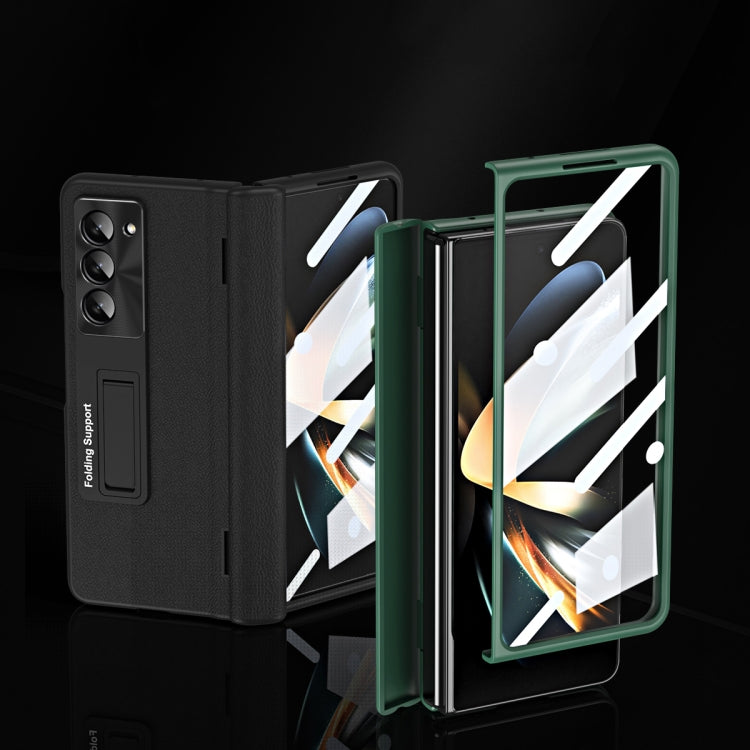 For Samsung Galaxy Z Fold6 5G Shell-membrane Integrated Hinge All-around Leather Folding Phone Case(Coffee) - Galaxy Z Fold6 5G Cases by buy2fix | Online Shopping UK | buy2fix