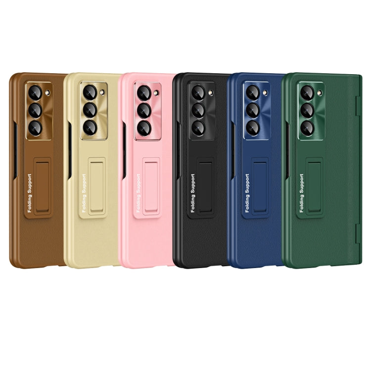 For Samsung Galaxy Z Fold6 5G Shell-membrane Integrated Hinge All-around Leather Folding Phone Case(Coffee) - Galaxy Z Fold6 5G Cases by buy2fix | Online Shopping UK | buy2fix