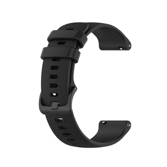 For Samsung Galaxy Watch 6 Classic 43mm 20mm Checkered Silicone Watch Band(Black) by buy2fix