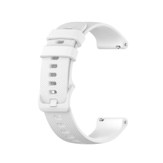 For Samsung Galaxy Watch 5 44mm 20mm Checkered Silicone Watch Band(White) by buy2fix