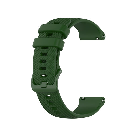 For Samsung Galaxy Watch 5 44mm 20mm Checkered Silicone Watch Band(Army Green) by buy2fix