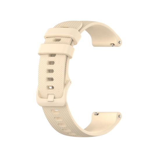 For Samsung Galaxy Watch 5 44mm 20mm Checkered Silicone Watch Band(Beige) by buy2fix
