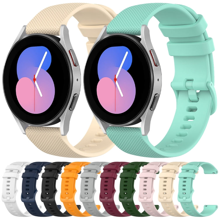 For Samsung Galaxy Watch 6 Classic 43mm 20mm Checkered Silicone Watch Band(Navy Blue) by buy2fix