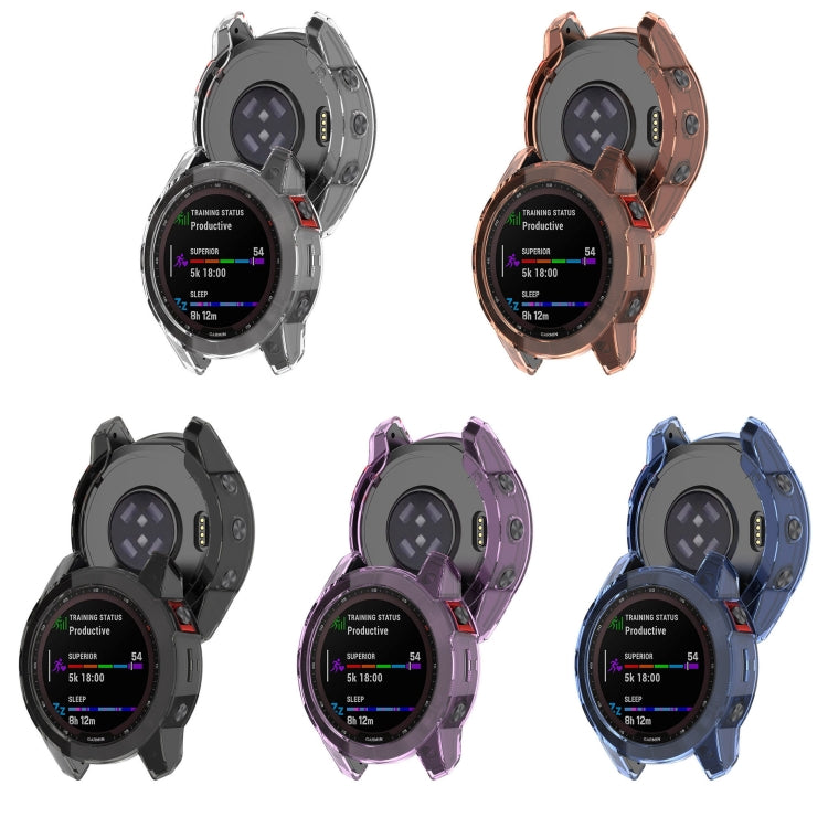 For Garmin Fenix 7S Pro Half-Package TPU Watch Protective Case(Transparent Purple) by buy2fix