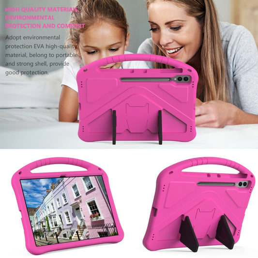 For Samsung Galaxy Tab S9 Ultra EVA Shockproof Tablet Case with Holder(Rose Red) by buy2fix