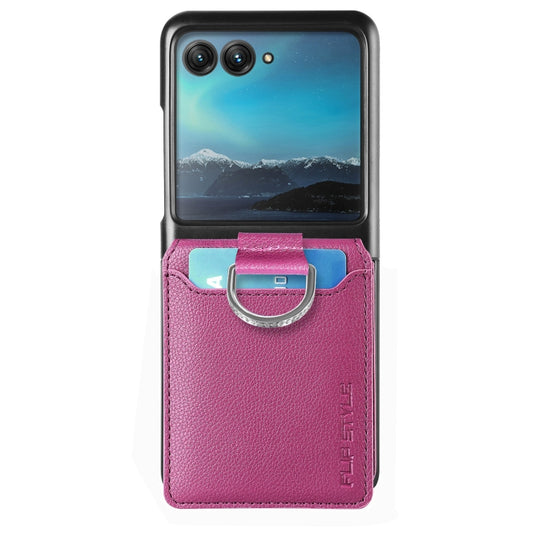 For Motorola Razr 40 Ultra Litchi Texture Leather Ring Wallet Phone Case(Purple) by buy2fix