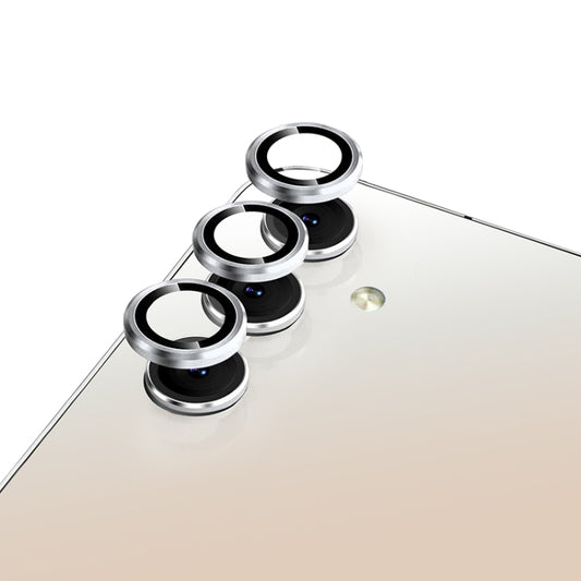 For Samsung Galaxy A14 / A34 NORTHJO Camera Lens Protector Tempered Glass CD Vein Metal Ring Film(Silver) - Galaxy Tempered Glass by NORTHJO | Online Shopping UK | buy2fix