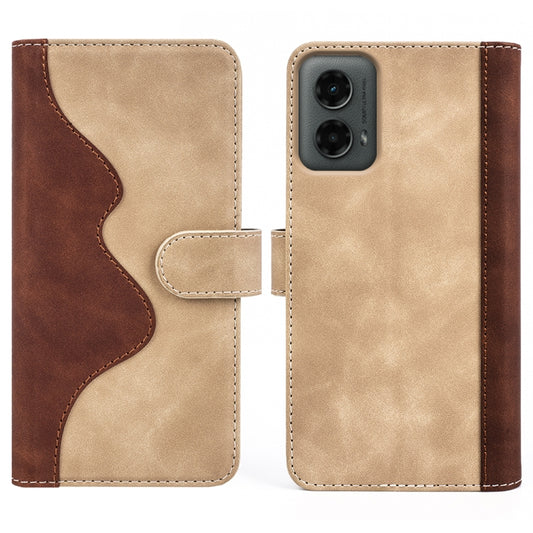 For Motolora Moto G 5G 2024 Stitching Horizontal Flip Leather Phone Case(Yellow) by buy2fix