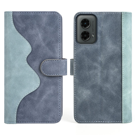For Motolora Moto G 5G 2024 Stitching Horizontal Flip Leather Phone Case(Blue) by buy2fix