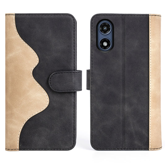 For Motorola Moto G Play 2024 Stitching Horizontal Flip Leather Phone Case(Black) by buy2fix