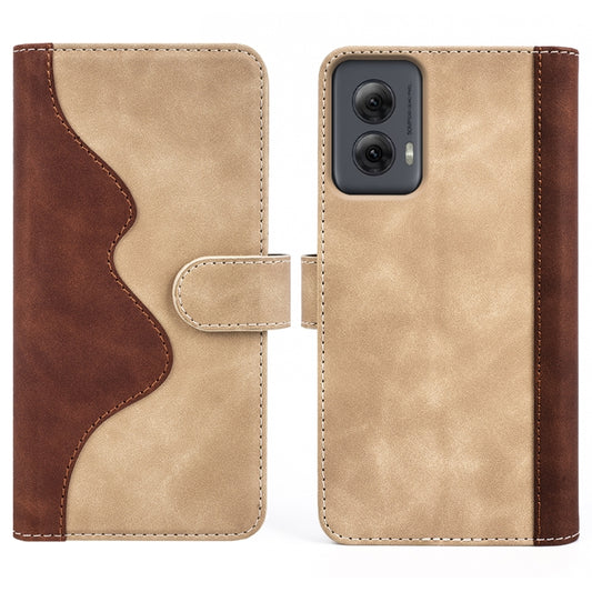 For Motolora Moto G Power 5G 2024 Stitching Horizontal Flip Leather Phone Case(Yellow) by buy2fix