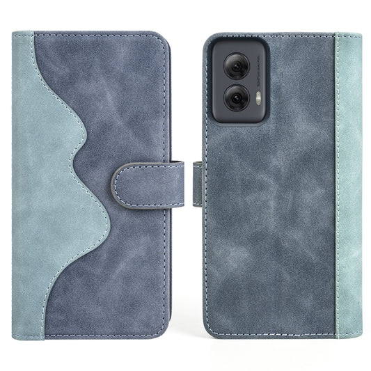 For Motolora Moto G Power 5G 2024 Stitching Horizontal Flip Leather Phone Case(Blue) by buy2fix