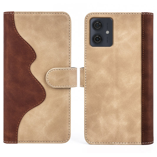 For Motolora Moto G54 Stitching Horizontal Flip Leather Phone Case(Yellow) by buy2fix