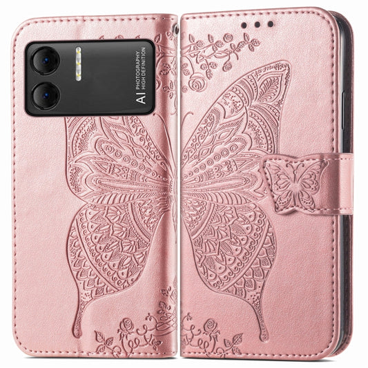 For DOOGEE X98 Pro / X98 Butterfly Love Flower Embossed Leather Phone Case(Rose Gold) by buy2fix