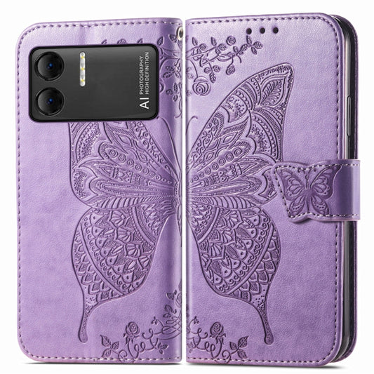 For DOOGEE X98 Pro / X98 Butterfly Love Flower Embossed Leather Phone Case(Purple) by buy2fix