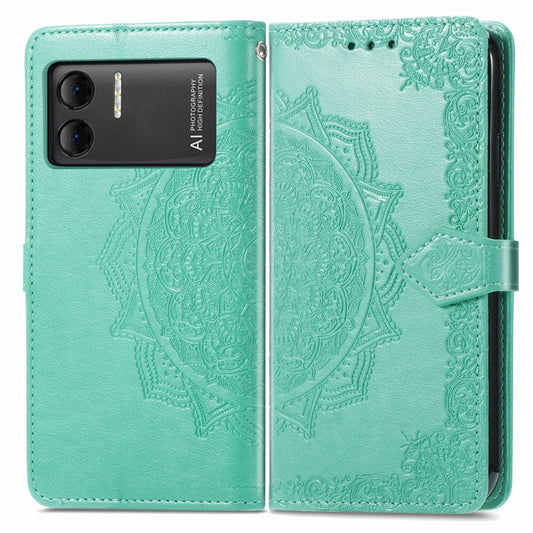 For DOOGEE X98 Pro / X98 Mandala Flower Embossed Leather Phone Case(Green) by buy2fix