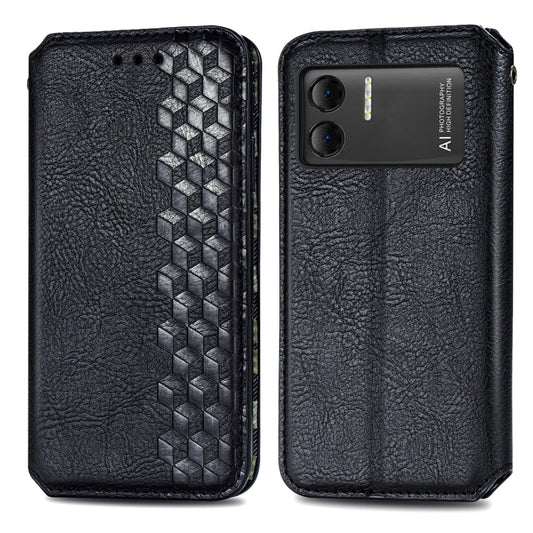 For DOOGEE X98 Pro / X98 Cubic Grid Pressed Magnetic Leather Phone Case(Black) by buy2fix