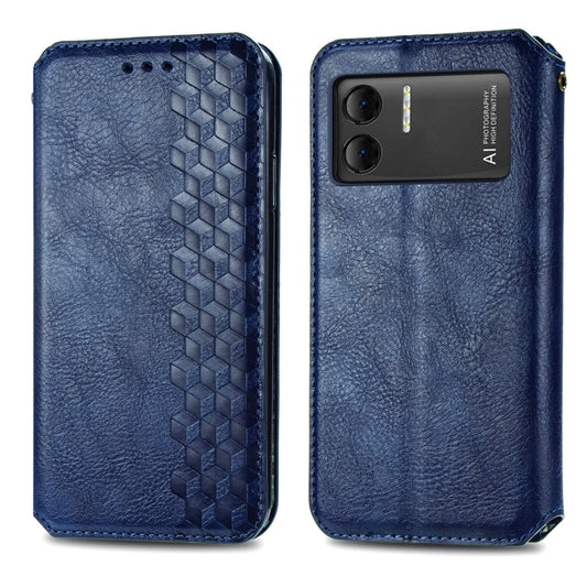 For DOOGEE X98 Pro / X98 Cubic Grid Pressed Magnetic Leather Phone Case(Bule) by buy2fix