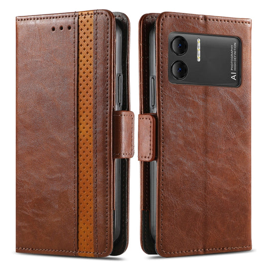 For DOOGEE X98 Pro / X98 CaseNeo Splicing Dual Magnetic Buckle Leather Phone Case(Brown) by buy2fix