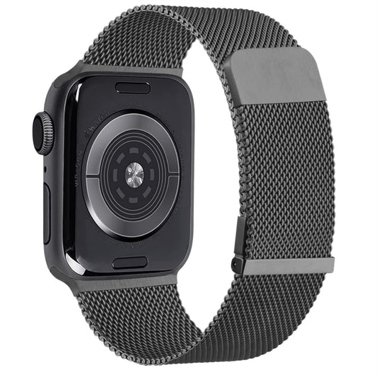 For Apple Watch 6 44mm Milan Double Magnetic Steel Mesh Watch Band(Gray) by buy2fix
