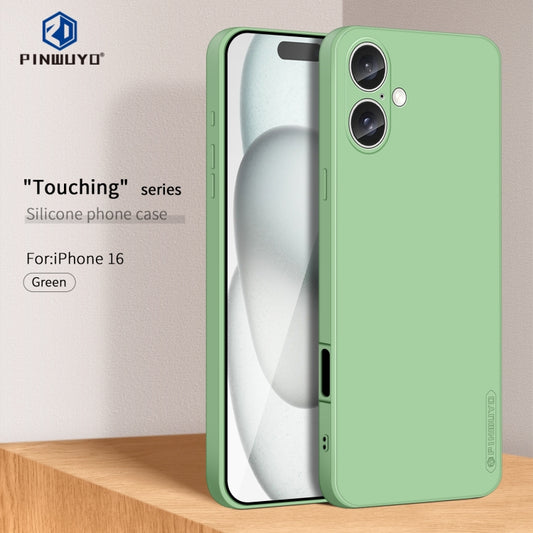 For iPhone 16 PINWUYO Sense Series Liquid Silicone TPU Phone Case(Green) by PINWUYO