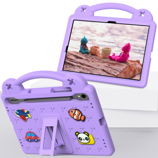 For Samsung Galaxy Tab S7 T870 Handle Kickstand Children EVA Shockproof Tablet Case(Light Purple) by buy2fix
