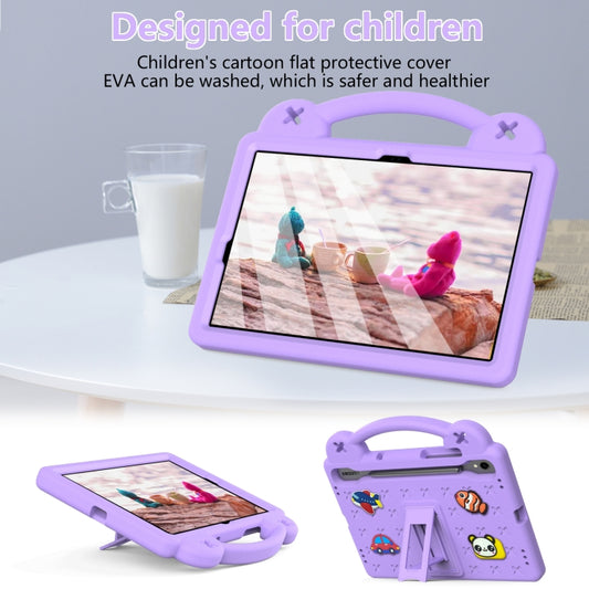 For Samsung Galaxy Tab S9 FE / X510N Handle Kickstand Children EVA Shockproof Tablet Case(Light Purple) by buy2fix