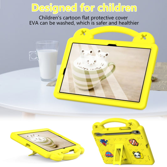 For Samsung Galaxy Tab S9 FE / X510N Handle Kickstand Children EVA Shockproof Tablet Case(Yellow) by buy2fix