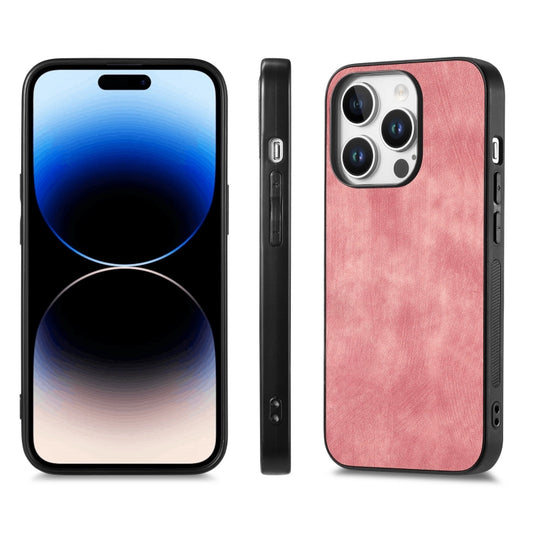 For iPhone 16 Pro Vintage Leather PC Back Cover Phone Case(Pink) by buy2fix