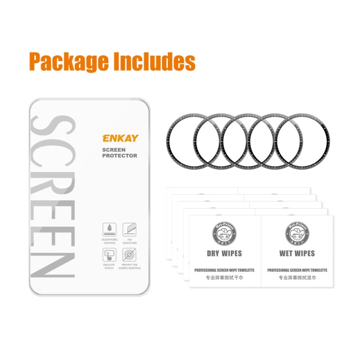 For Huawei Watch GT 5 46mm 5pcs ENKAY 3D Full Coverage Soft PC Edge PMMA HD Screen Film by ENKAY