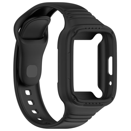 For Redmi Watch 3 Lite Integrated Fully Enclosed Silicone Watch Band(Black) by buy2fix
