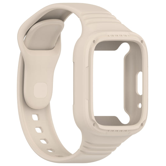 For Redmi Watch 3 Lite Integrated Fully Enclosed Silicone Watch Band(Ivory White) by buy2fix