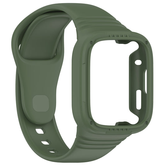 For Redmi Watch 3 Integrated Fully Enclosed Silicone Watch Band(Dark Green) by buy2fix