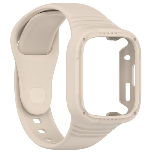 For Redmi Watch 3 Integrated Fully Enclosed Silicone Watch Band(Ivory White) by buy2fix