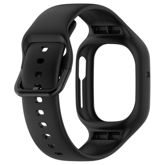For Honor Watch 4 Integrated Fully Enclosed Silicone Watch Band(Black) by buy2fix