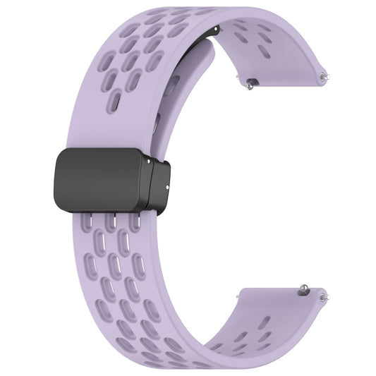For Amazfit GTS 4 20mm Folding Magnetic Clasp Silicone Watch Band(Purple) by buy2fix