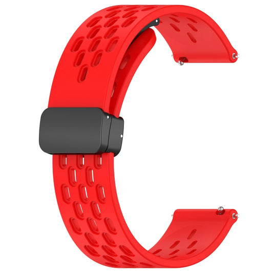 For Huawei GT2 46mm 22mm Folding Magnetic Clasp Silicone Watch Band(Red) by buy2fix
