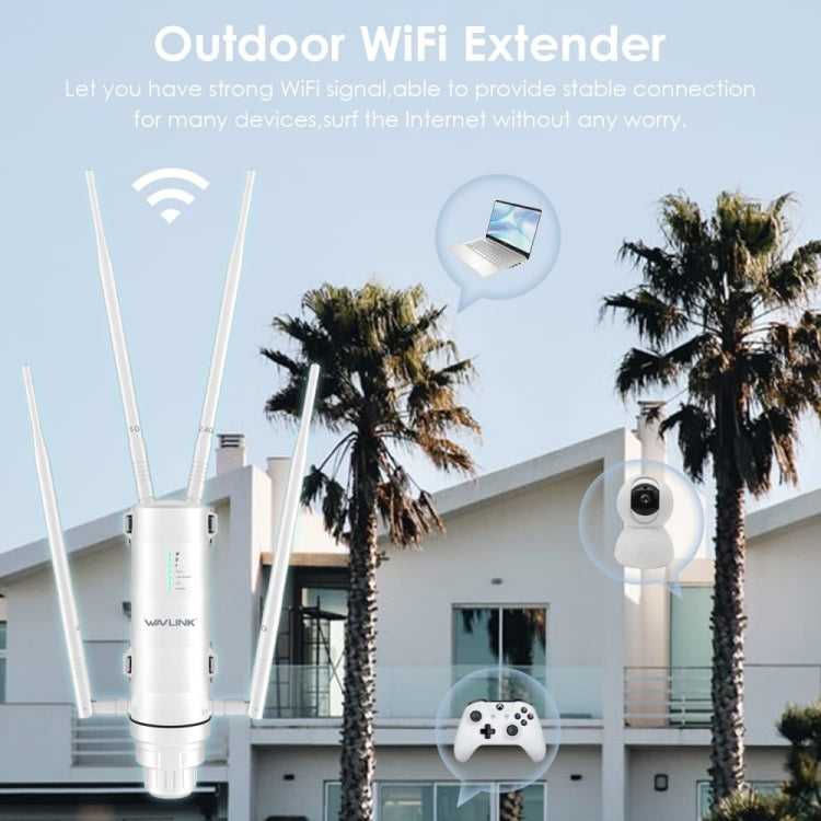 WAVLINK WN572HP3 AC1200 Dual Band Weatherproof Wireless Router Outdoor WiFi Extender, Plug:EU Plug by WAVLINK