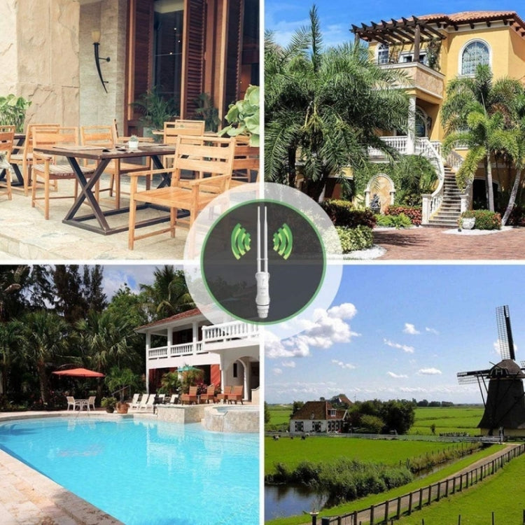 WAVLINK WN570HA1 Weatherproof 2.4+5GHz 600Mbps Outdoor WiFi Range Router Extender, Plug:US Plug by WAVLINK