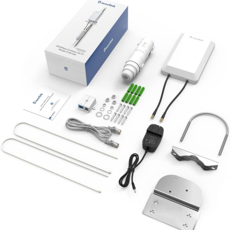 WAVLINK WN570HP2 Outdoor Weatherproof 300Mps WiFi Extender Wireless AP Repeater, Plug:EU Plug by WAVLINK