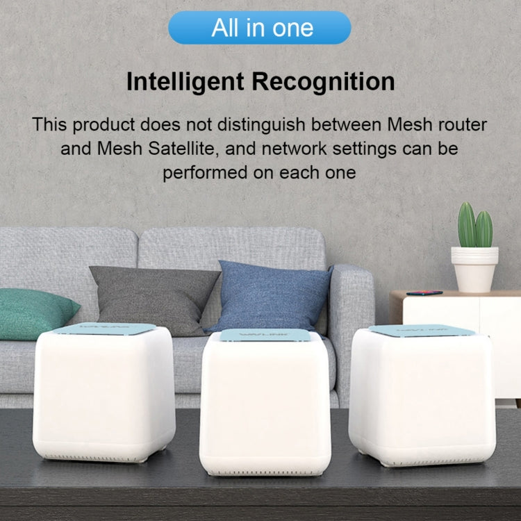 WAVLINK WN535M3 For Home Office 3pcs Mesh Wireless Router AC1200 Dual Band WiFi Signal Booster, Plug:US Plug by WAVLINK