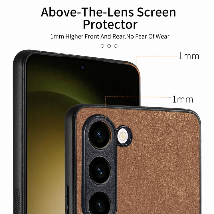 For Samsung Galaxy S23+ 5G Vintage Leather PC Back Cover Phone Case(Brown) by buy2fix