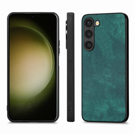 For Samsung Galaxy S21 5G Vintage Leather PC Back Cover Phone Case(Green) by buy2fix