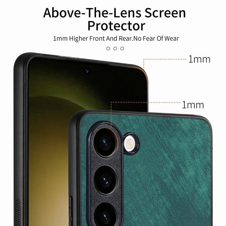 For Samsung Galaxy S21 5G Vintage Leather PC Back Cover Phone Case(Green) by buy2fix