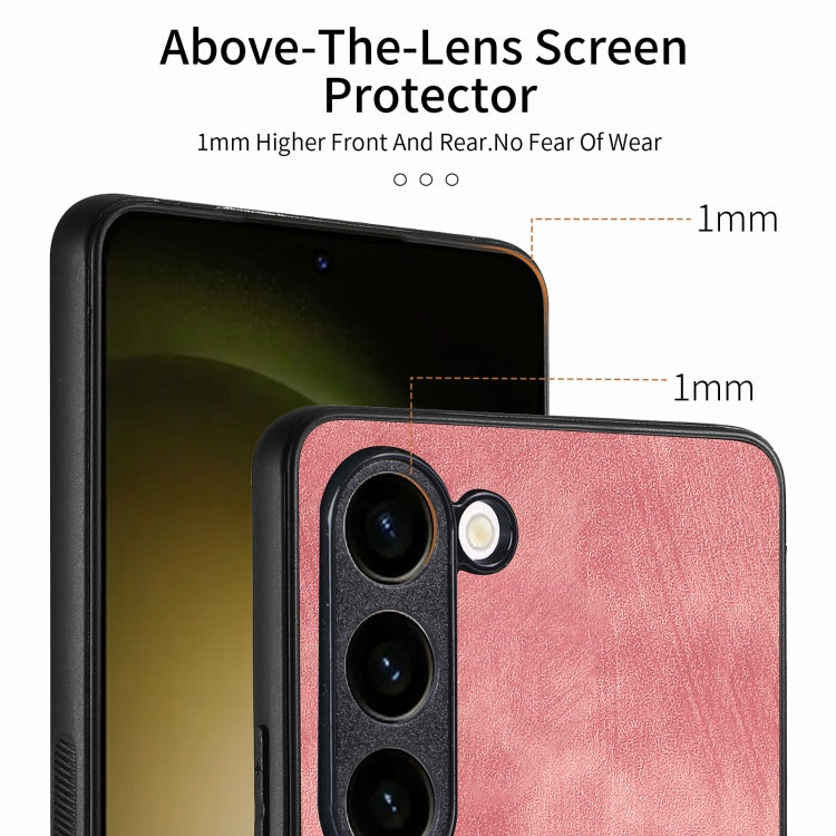 For Samsung Galaxy S21+ 5G Vintage Leather PC Back Cover Phone Case(Pink) by buy2fix