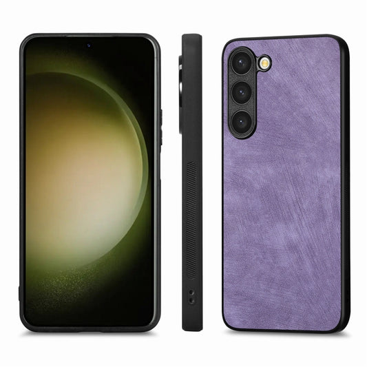For Samsung Galaxy S25+ 5G Vintage Leather PC Back Cover Phone Case(Purple) by buy2fix